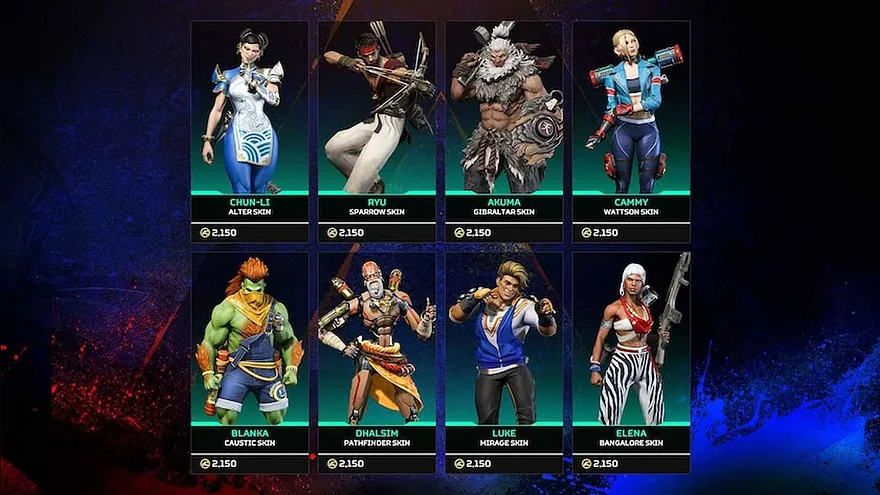 Персонажи Apex Legends в скинах Street Fighter 6